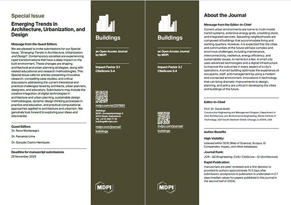 Divulgação da Special Issue “Applications of Artificial Intelligence in Building Development” (IF: 3.8 | ISI/SCOPUS indexed)